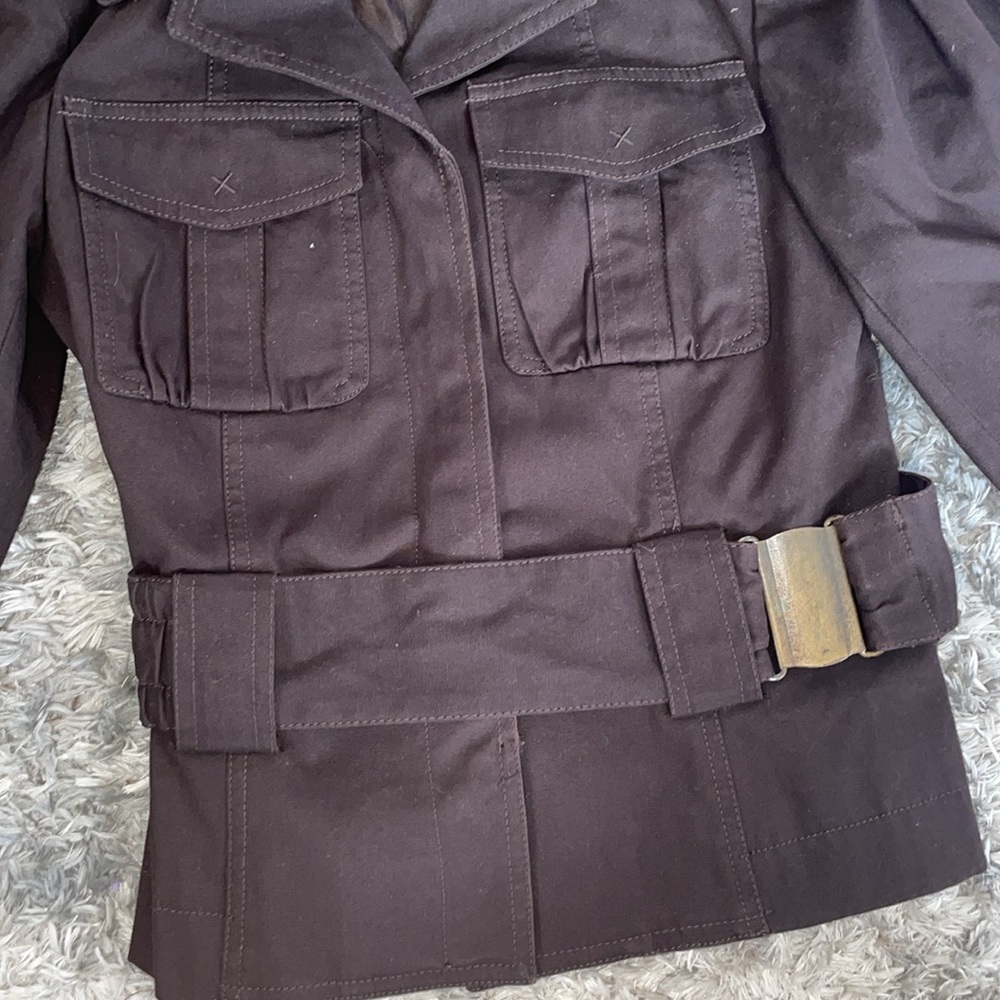 Zara Basic Brown Belted Field Jacket - image 5